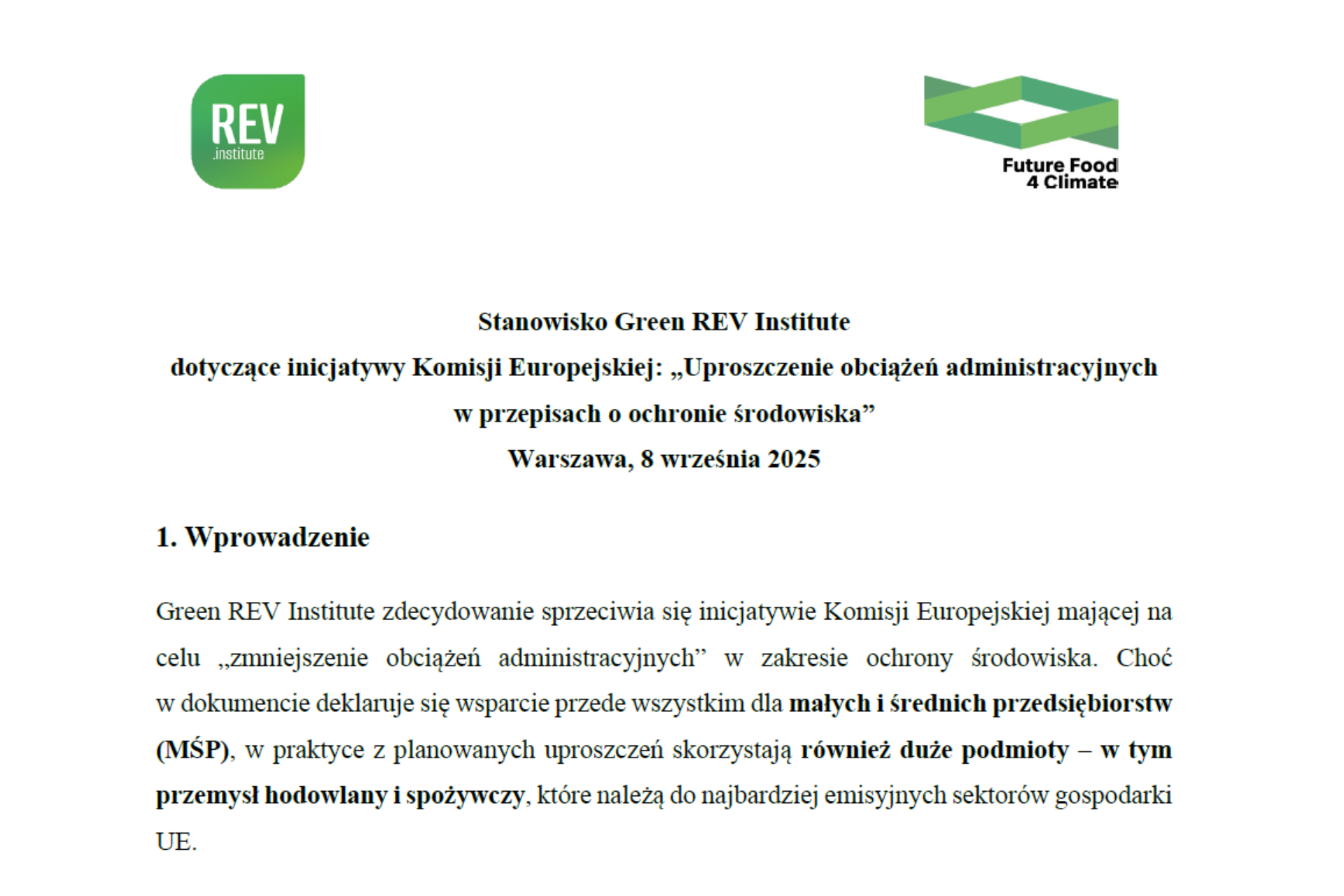 Zdjęcie stanowiska Green REV Institute