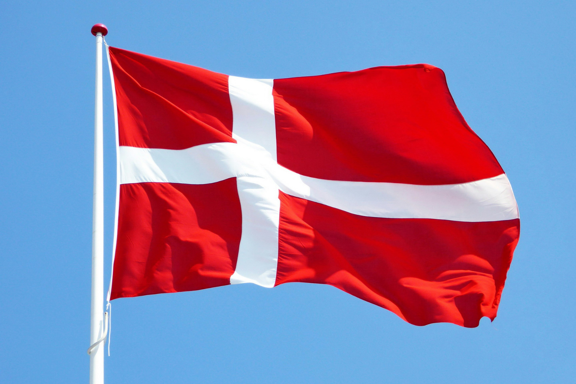 Powiewająca flaga Danii